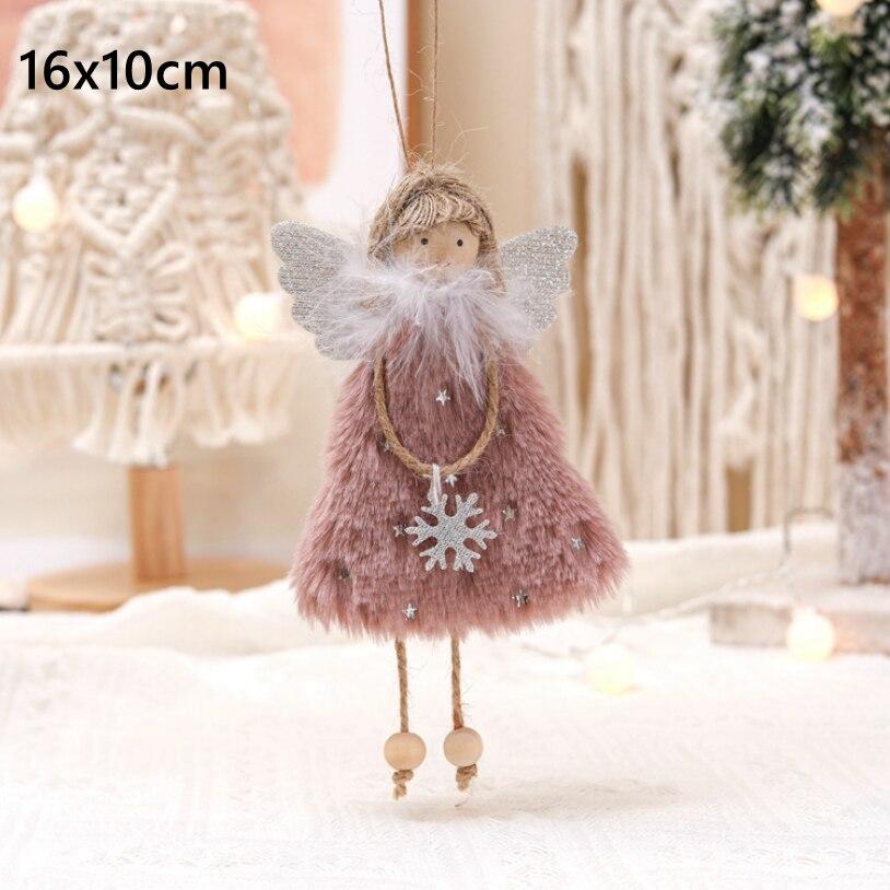 Lovely Christmas Angel Plush Doll Hanging Pendant Christmas Decoration for Home Christmas Tree Decorations Xmas New Year Gifts