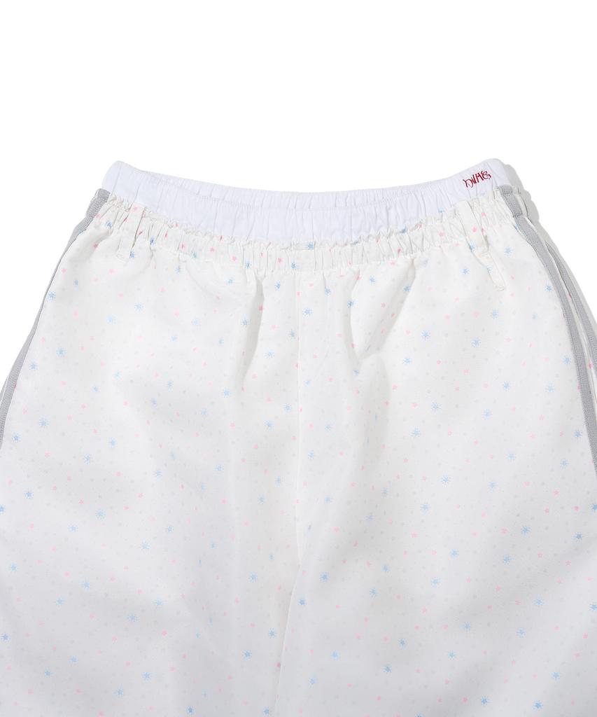 YOUHEE Star Pattern Layered Banding Track Pants_White