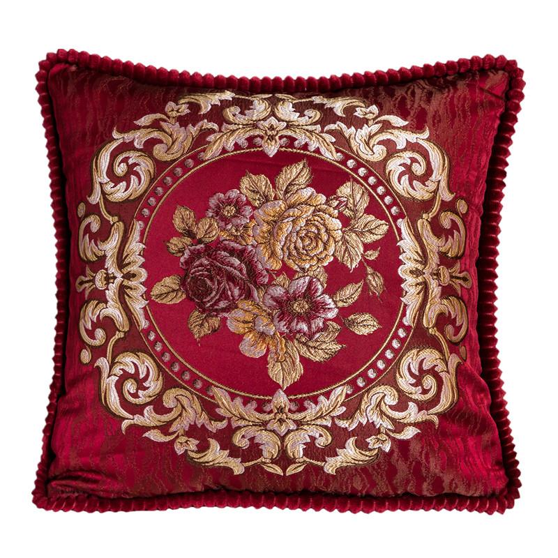48x48cm Classical European Flower Jacquard Decorative Cushion Cover for Sofa Chair Throw Pillow Case