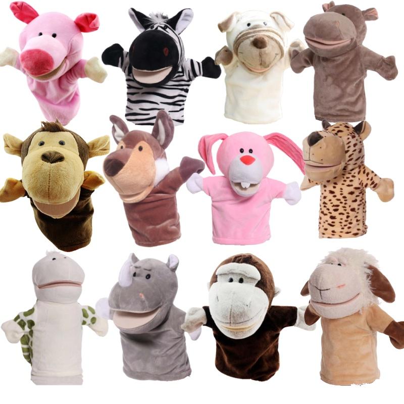 Набор пальчиковых кукол-животных для интерактивного рассказывания историй с волком, кроликом, обезьяной и крокодилом