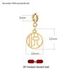 Fu Character Bracelet Charms: Gold Sand Pendants & Spacer Beads for DIY Jewelry