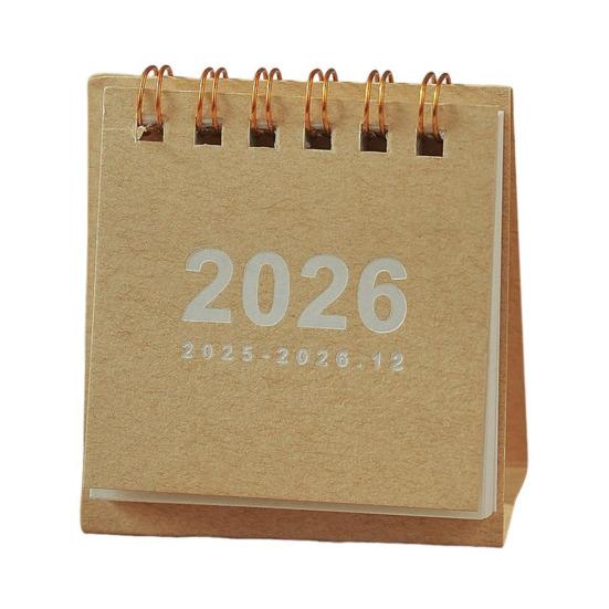 Мини настольный календарь 2026 г. Янв.2026-Дек.2026 12-месячный планировщик Маленький настольный перекидной календарь на двойной спирали для дома и офиса