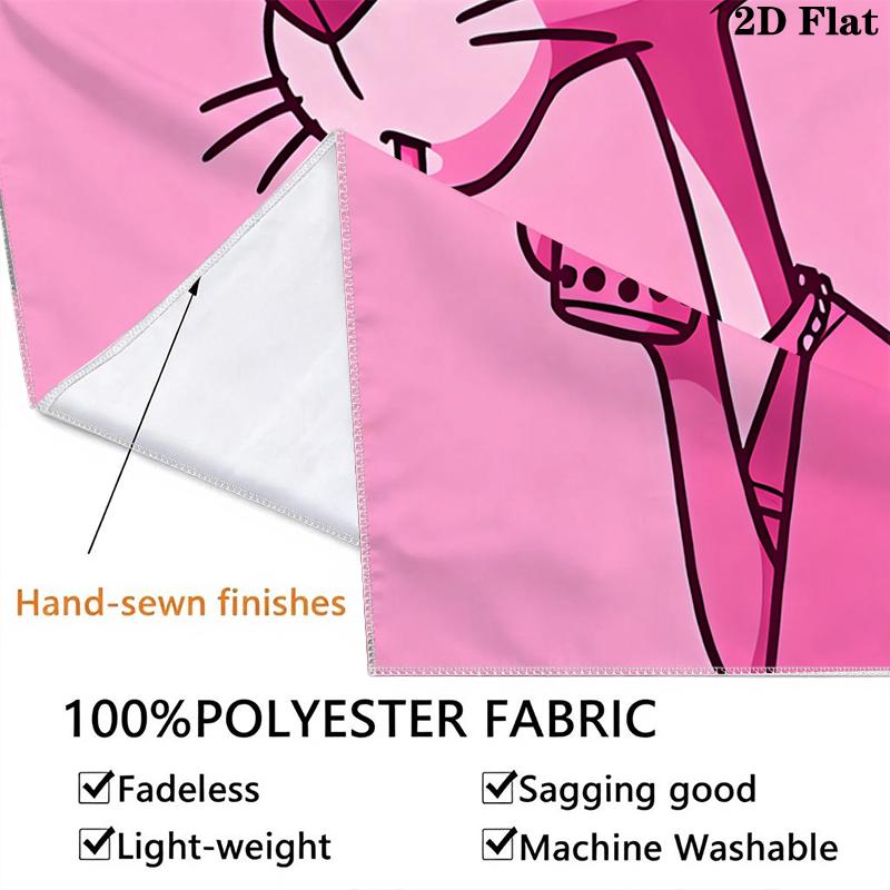 Pink Panther Wall Tapestry Aesthetic Wall Hanging Printed Fabric Blanket Decorative Tapestries for Bedroom Living Room Home Decor