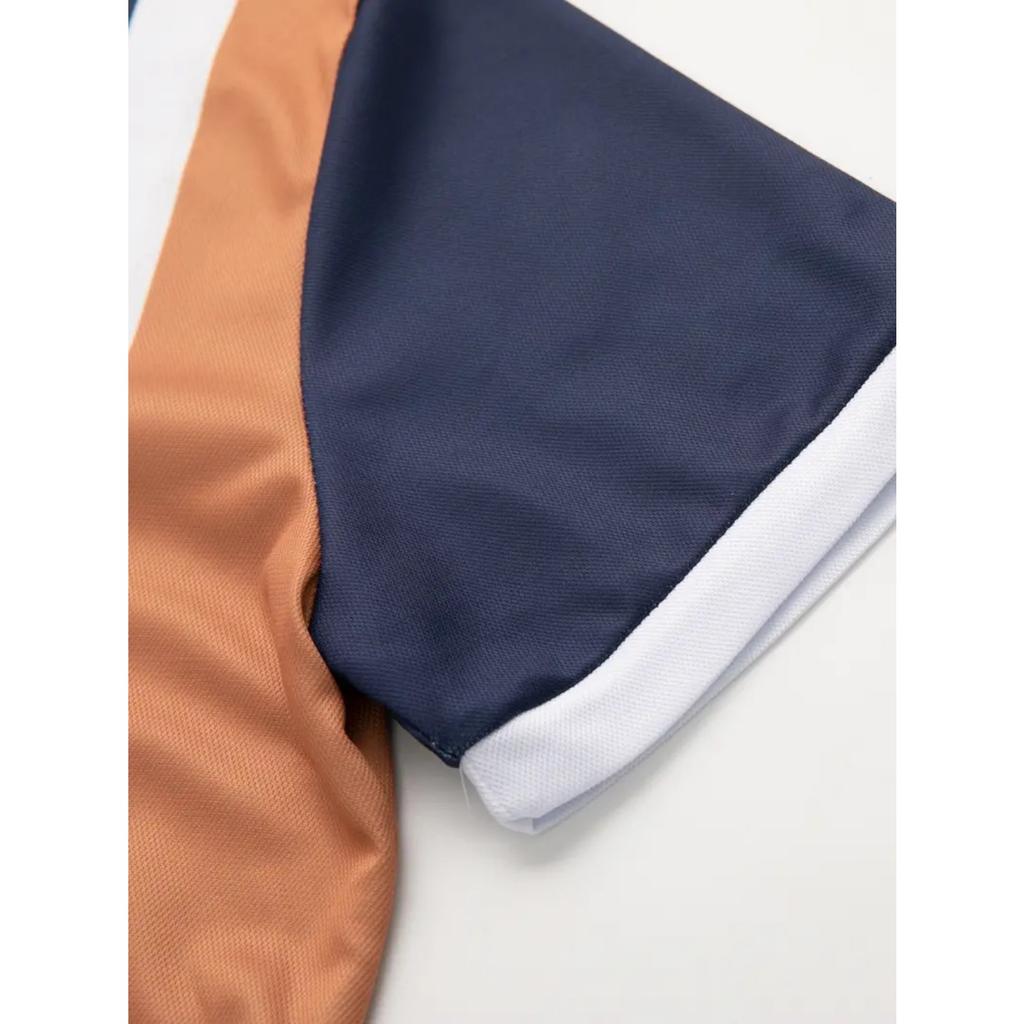 Мужская повседневная футболка-поло с принтом в полоску для улицы с лацканом и коротким рукавом