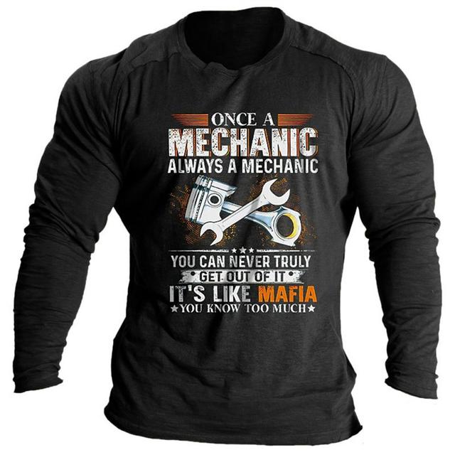 Vintage Men's Long Sleeve T-Shirt Word Tees Tops Graphics T-Shirts For Men 3D Slogan Printed Clothing Oversized Streetwear 5xl