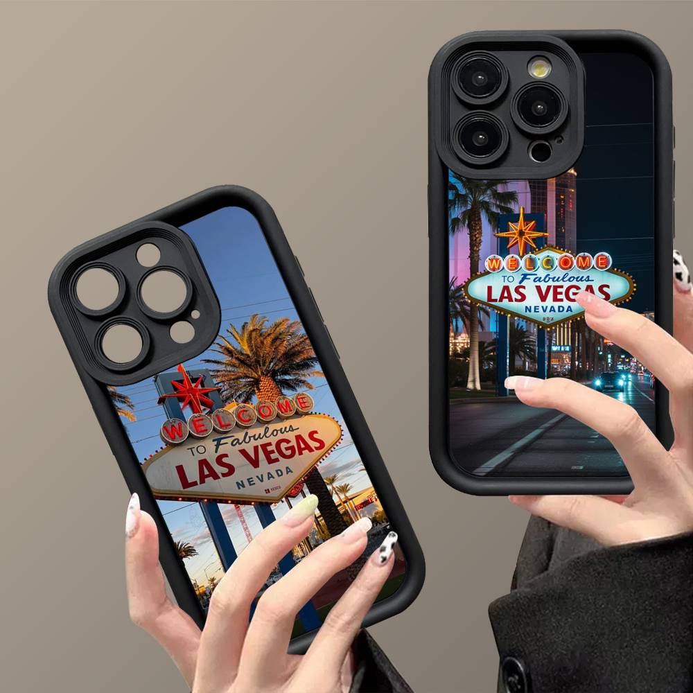 Las Vegas Sign LIGHTS Nevada Phone Case For iPhone 11 12 13 14 15 16 17 Pro Max Shockproof Soft TPU Back Cover