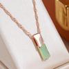 Mist Green Zircon Gold Plated Pendant Elegant Women Necklace Party Wedding Jewelry