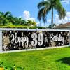 Silver Star Birthday Yard Banner, Outdoor Party Decoration Garden Fence