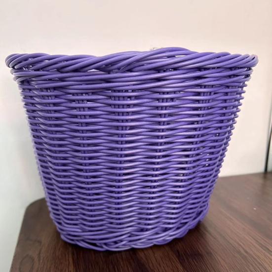 Hand Woven Bicycle Basket Large Capacity Strong Load Bearing Easy Installation Handlebar Bike Front Basket Replacement