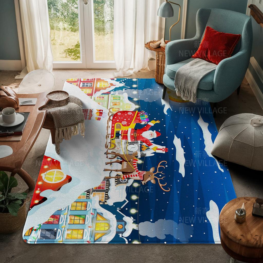 Ковер у входа в дом Домашний коврик у двери Гостиная Ванная Комната Ноги ванная комната Нескользящие коврики с водопоглощением для ванной Счастливого Рождества зима