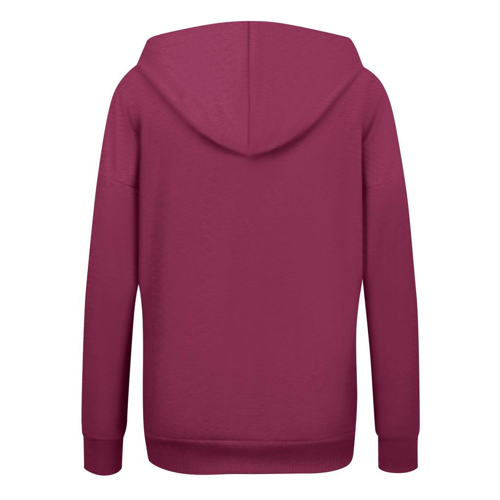 Женская модная толстовка с капюшоном на молнии с длинным рукавом, повседневная однотонная толстовка с карманами