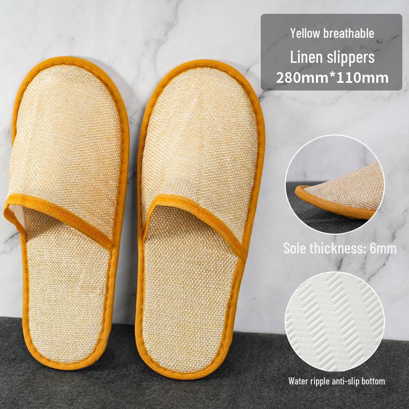 Thickened Non-Slip Disposable Slippers for Hotels, B&Bs, Beauty Salons, Home Hospitality - Cotton & Linen, Breathable