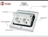 145 Aluminum Waterproof Floor Socket, Euro/French/British Standard Double Socket, Pop-up Design
