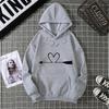 Women's Hoodie High Street Unisex Style Double Pockets Sweatshirts Outerwear Heart Print Women's Clothing