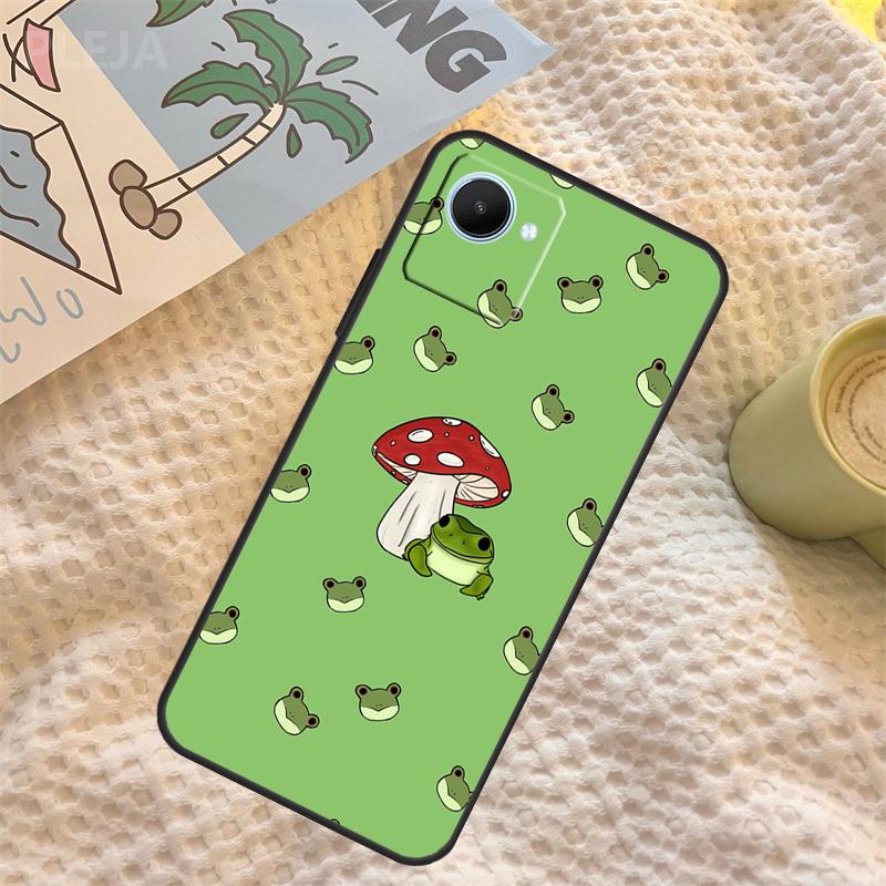 Милый Чехол Лягушка Гриб Для Realme C71 C75 C61 C53 C55 C33 C63 C51 C65 C67 11 12 13 14 Pro Plus GT6 GT7 15 Pro