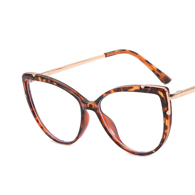 Metal Cat Eye Glasses Frame Woman Fashion Brand Designer New Trend Cateye Computer Eyewaer Gradient Color Frame Eyegalsses