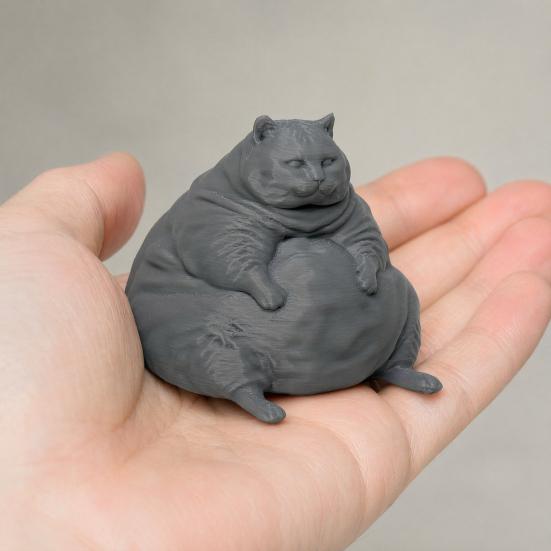 Прочный Кошачий Орнамент 3D Печатная Толстая Фигурка, Современная Сидящая Статуэтка для Декоративной Модели Настольного Декора, Коллекционный Орнамент в Форме Животного, Подарок для Влюбленных