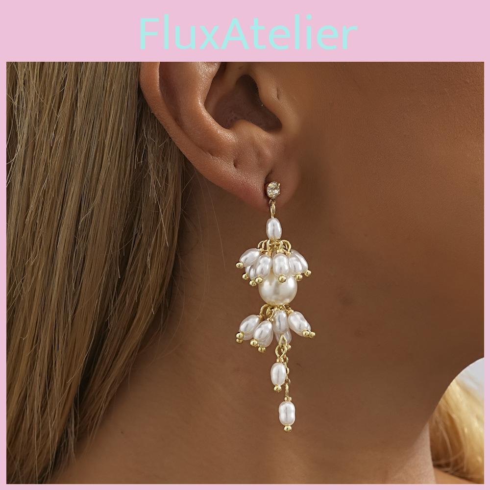Fashionable Gold 2023 Plated Geometric Tassel Earrings With Pearl For Women