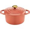T-fal Castline Air Cocotte, Terracotta, 20cm, Double-handled Pot for Waterless Cooking. Lightweight and Easy To Use Despite Being Cast Iron. Compatibl