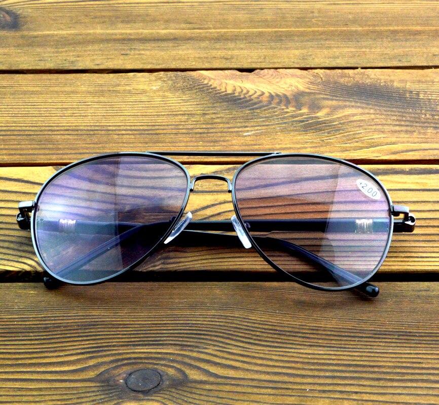 Бифокальные солнцезащитные очки для чтения с серыми линзами Pilot с двойными перемычками от +0,75 до +4 см. для ближнего и дальнего света на открытом воздухе и в помещении