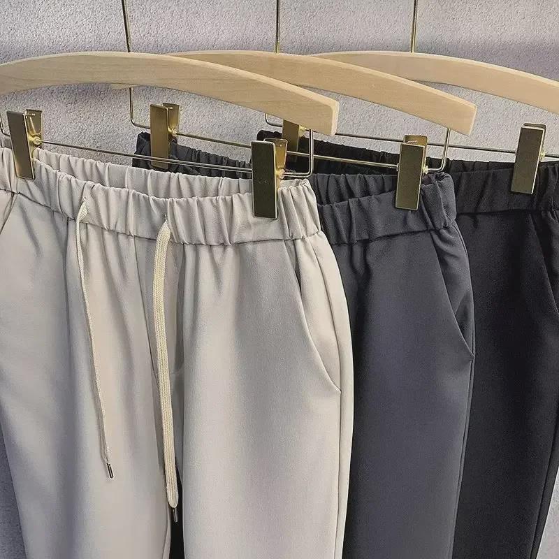 Мужские брюки-костюмы Slim Fit Nine-Point Casual с эластичной резинкой на талии, весна/лето - корейский стиль