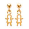 [M7612] - Серьги с позолотой "Девочки" Золотые - 15х6 мм