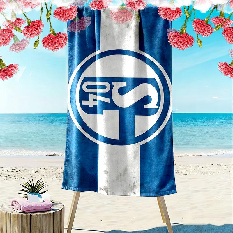 Schalke 04 logo Print Beach Towel, Large Soft Quick Dry Towel for Beach Camping Swimming