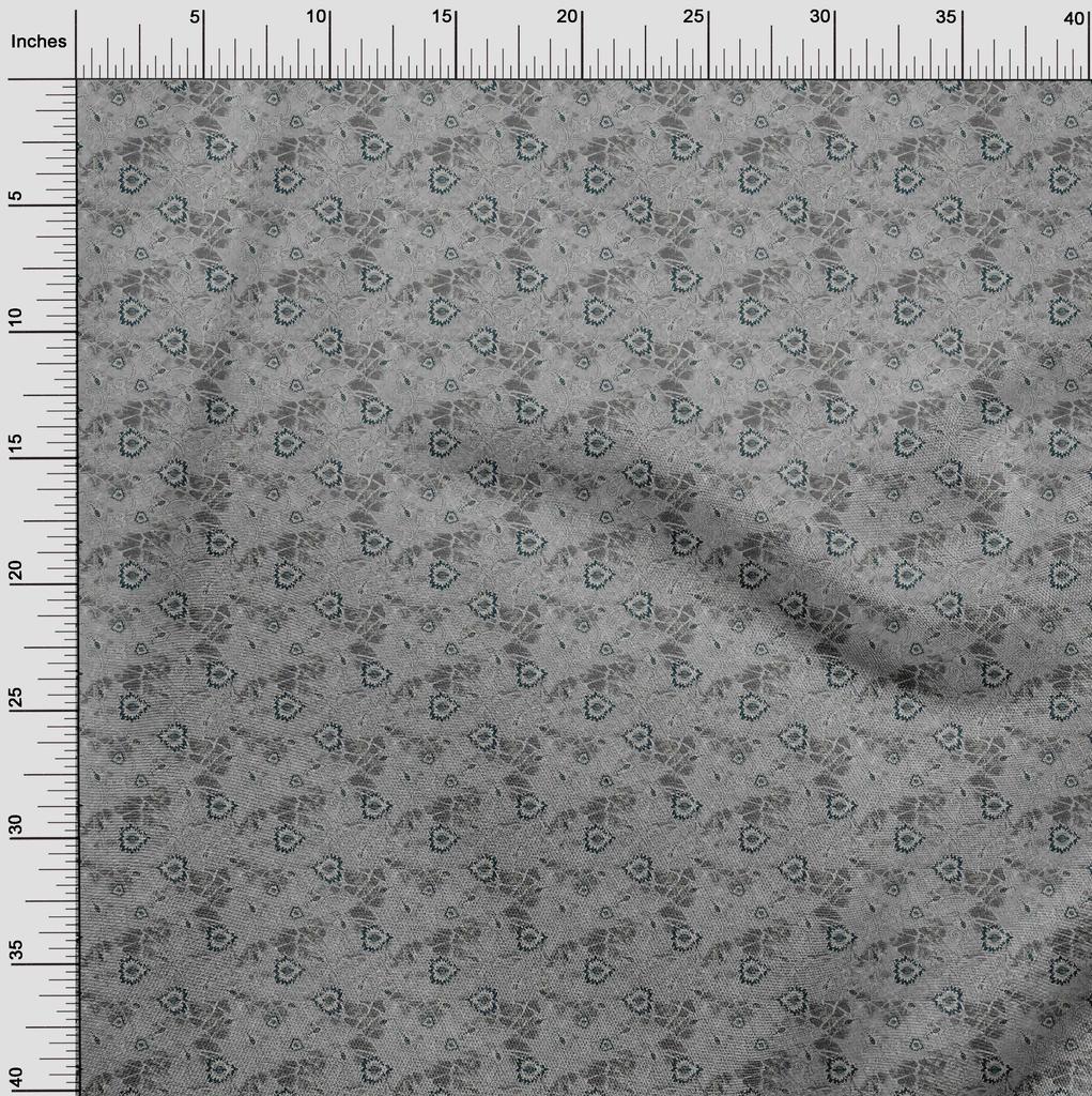 oneOone Cotton Flex Gray Fabric Batik Dress Material Fabric Print Fabric By The Yard 40 Inch