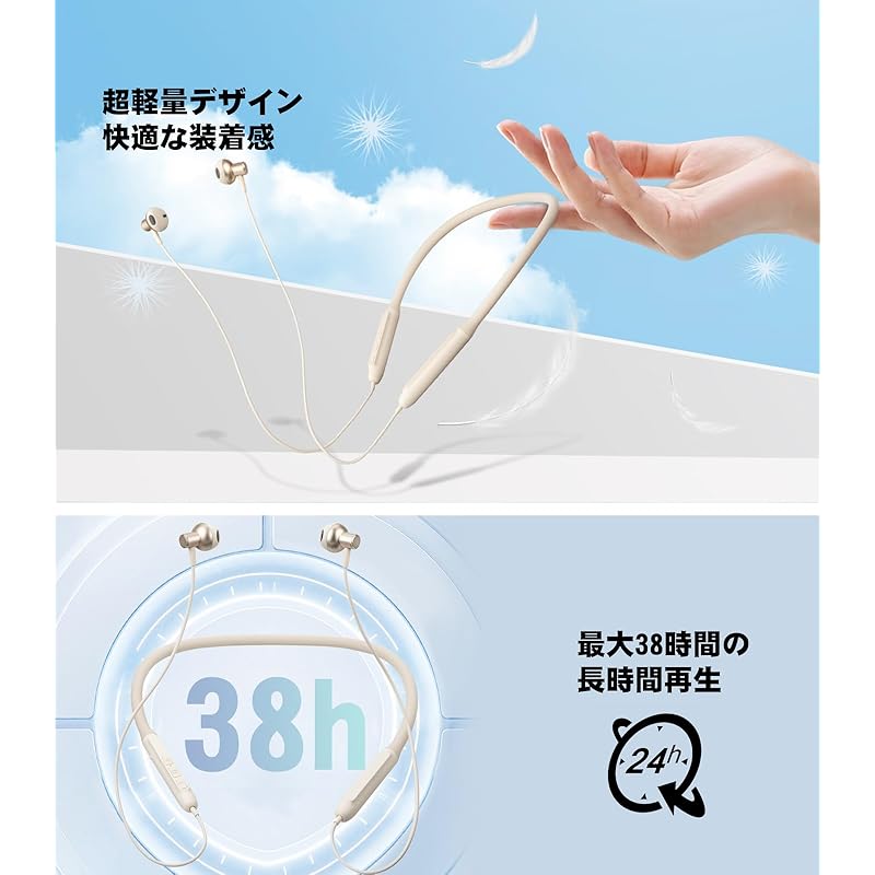 [2024 Инновационные наушники с шейным ободом/Bluetooth 5.3] Наушники Bluetooth HQP Ожерелье беспроводные наушники Bluetooth CVC8.0 с шумоподавлением Type-C