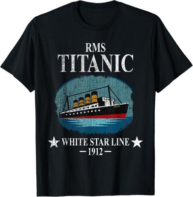 RMS ТИТАНИК Круизный лайнер White Star Line 1912 Подарок для мальчиков и девочек Унисекс футболка