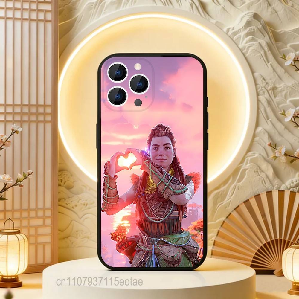 Чехол для телефона Aloy H-Horizon Z-Zero dawn Для iPhone 17,16,15,14,13,12,11,Pro,Max,Plus,E,Air,Mini Защитный Черный Чехол