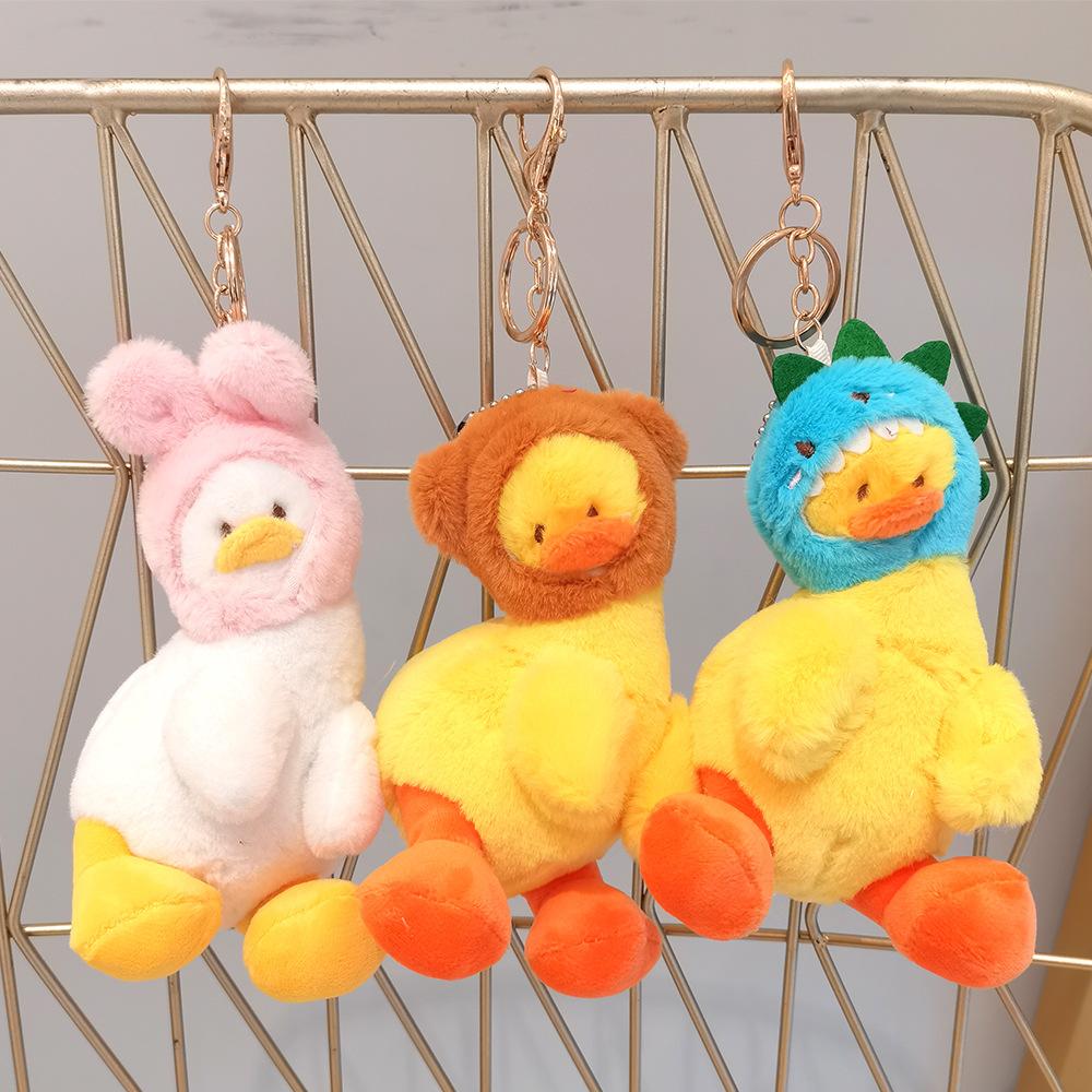 Cute Tilted Duck Fun Head Cover Plush Keychain Pendant Dolls and Dolls Hanging Ornaments Doll Grab Machine