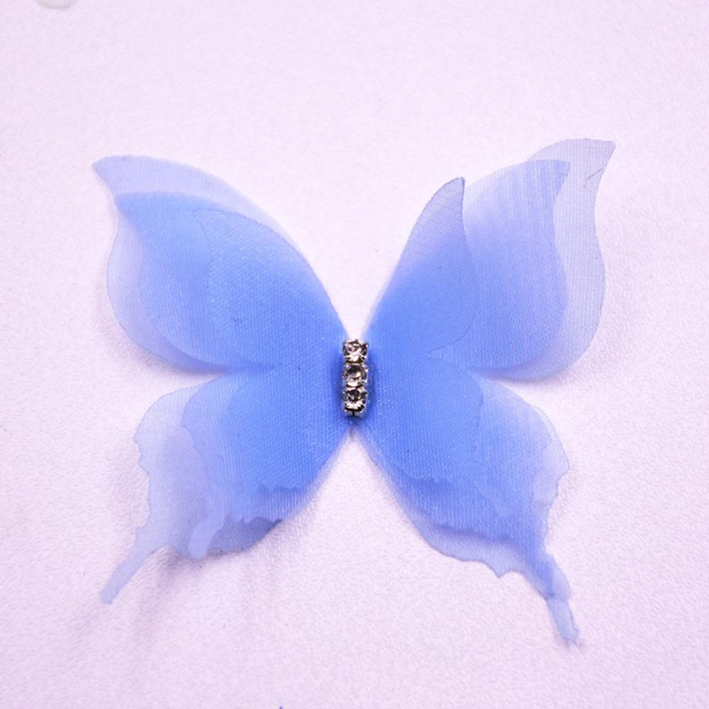 20 шт. 5 см шифоновая бабочка градиент цвета имитация сетки бабочка нашивка материалы для дизайна одежды