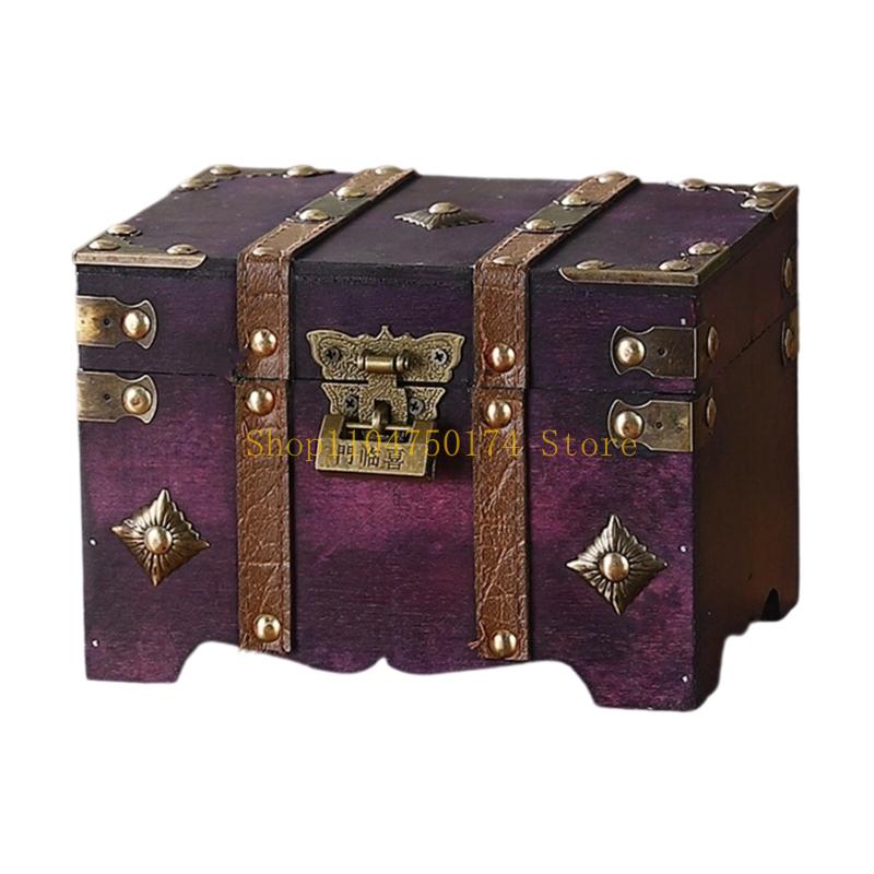 Fashionable European Handheld Sturdy Wood Suitcases Portable Storage Trunk Accessory for Trip and Home Organization top sale