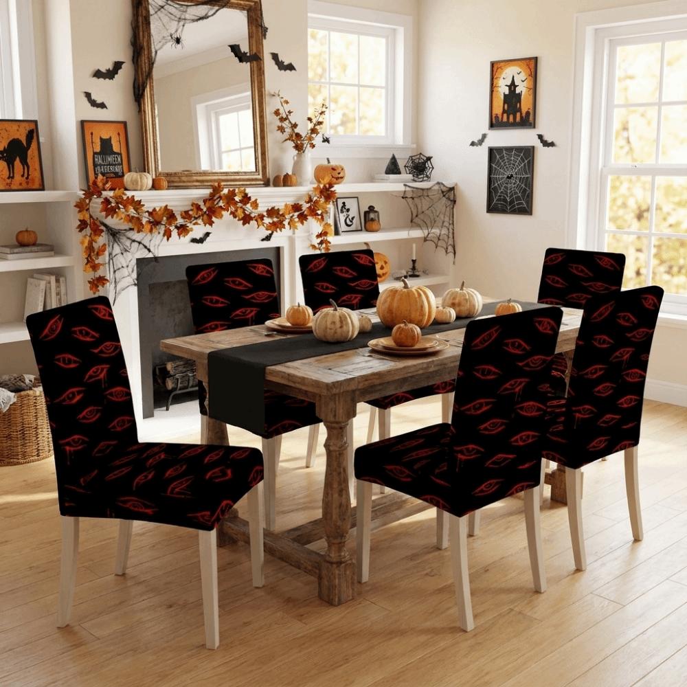 Vintage Halloween Chair Covers Dust-proof Bloody Handprint Chair Cover Halloween Party