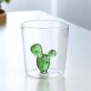 Стеклянный стакан для воды с кофе с 3D-растениями внутри Креативный подарок для детей Стеклянная посуда Стакан для питья Персонализированный стакан-кружка с кактусом для завтрака, молока, кофе