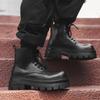 2024New Fashion Casual Leather Office Boots Winter Platform High Top Walking BootsThick Bottom Antiskid Designer Motorcycle Boot