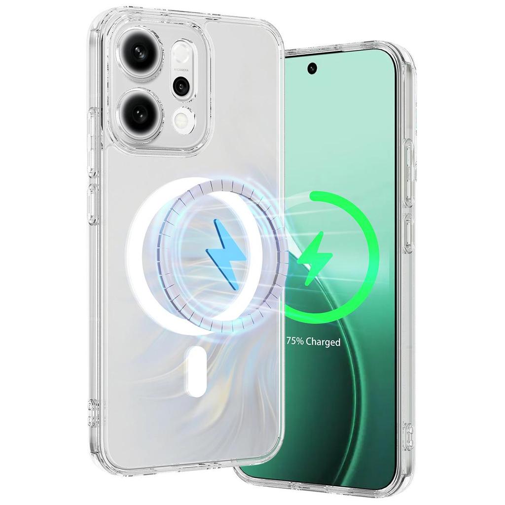 Прозрачный магнитный акриловый противоударный чехол для OPPO Reno 14 Pro 5G International