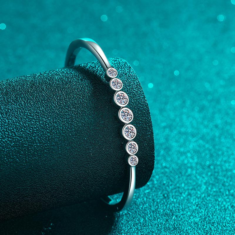 Браслет из стерлингового серебра 925 пробы с покрытием из золота PT950 и браслет из муассанита с пузырьками Модный и простой браслет в подарок подруге