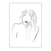 Abstract Wall Art Minimalist Line Art Female Portrait Sketch Canvas Painting Nordic Style for Bedroom Living Room Wall Decor