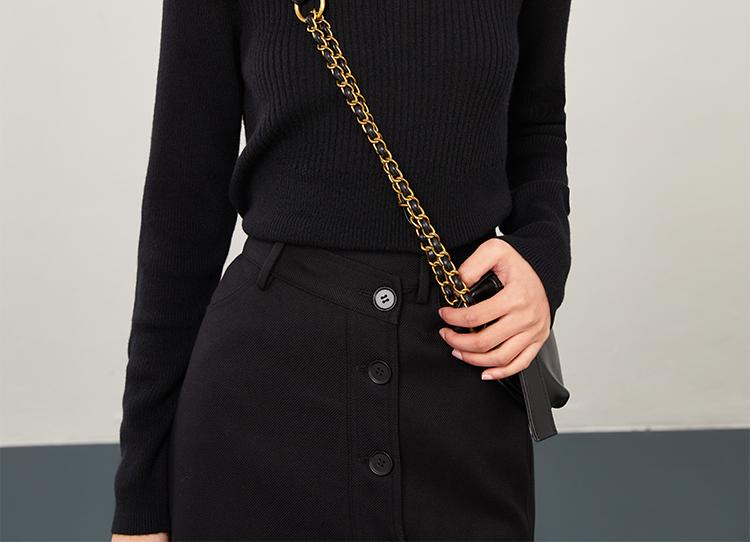 Square collar pullover knitted sweater for women