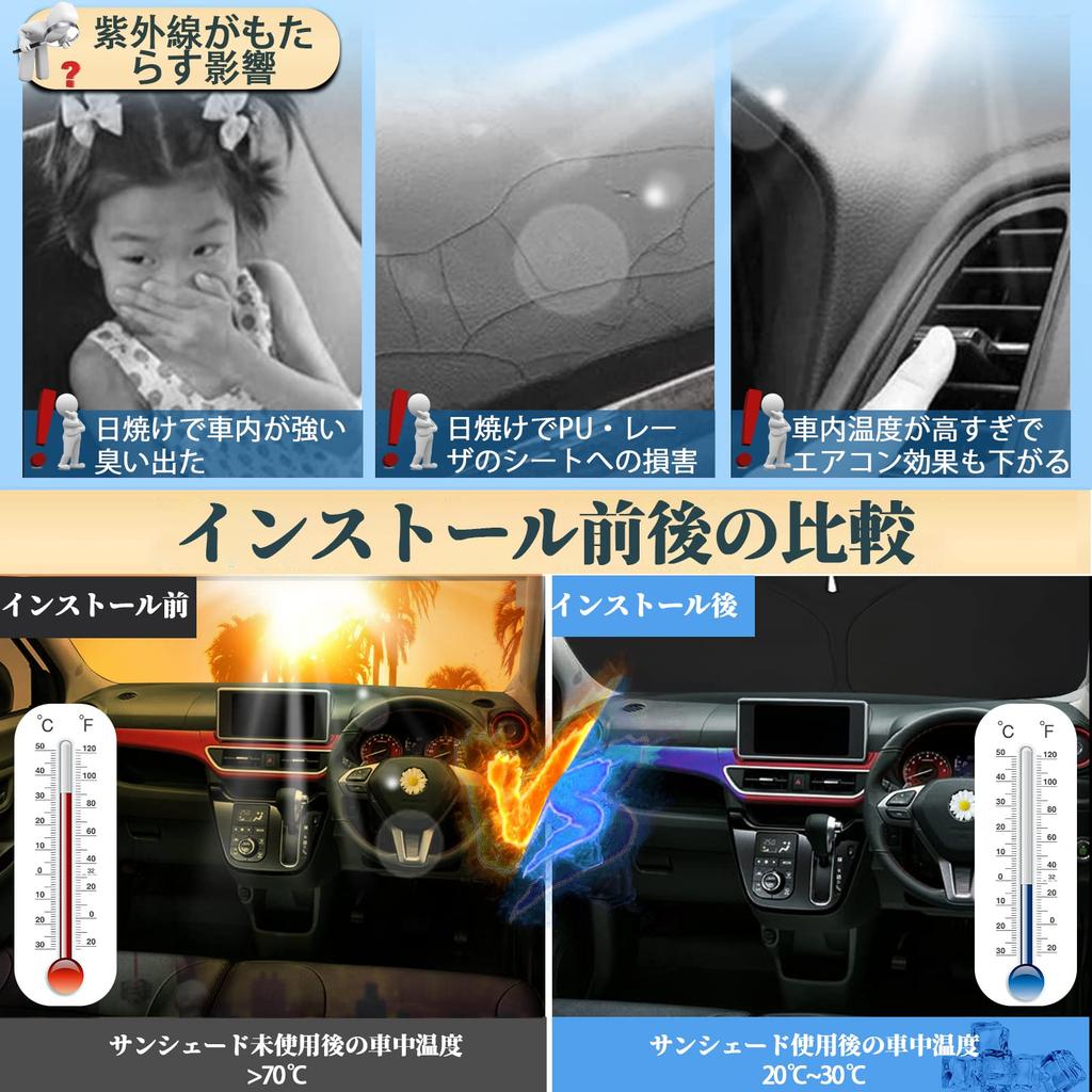 SHAOHAO Toyota Pixis Joy Car Car Windshield UV Easy Full Improved Thickening Sunshade, Accessory, Sunshade, Protection, Foldable, Installation,