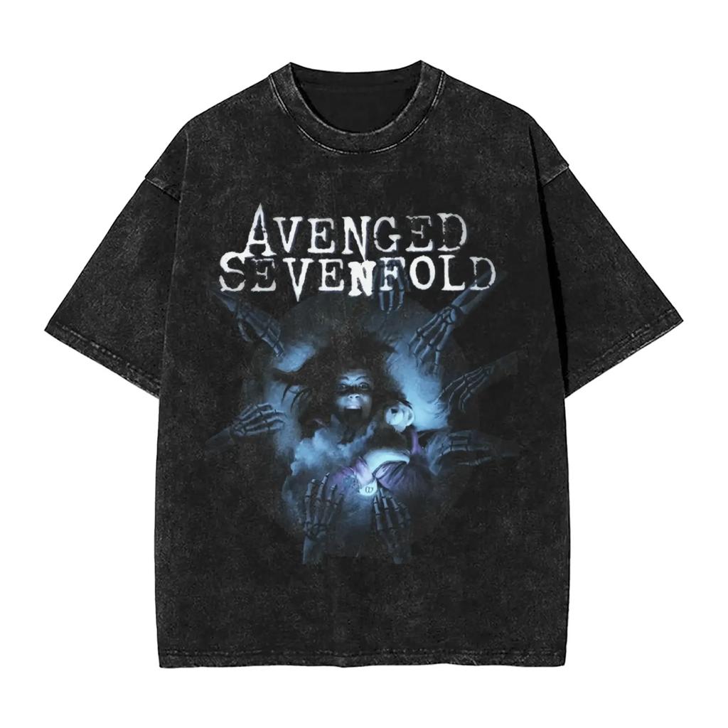 Avengeds Metal Band Graphic TShirts Cotton Unique TShirt Crew Neck Sevenfolds Graphic Printed Tee Shirt Short Sleeve Clothing