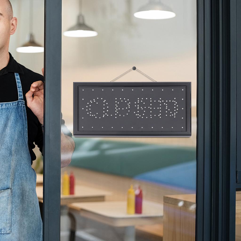 Неоновая вывеска Открыто Закрыто, Светодиодная подвесная вывеска для окна/двери, Бизнес-вывеска с цепочкой, 48x25см, Подсветка, Декор витрины магазина, Вывеска для магазина