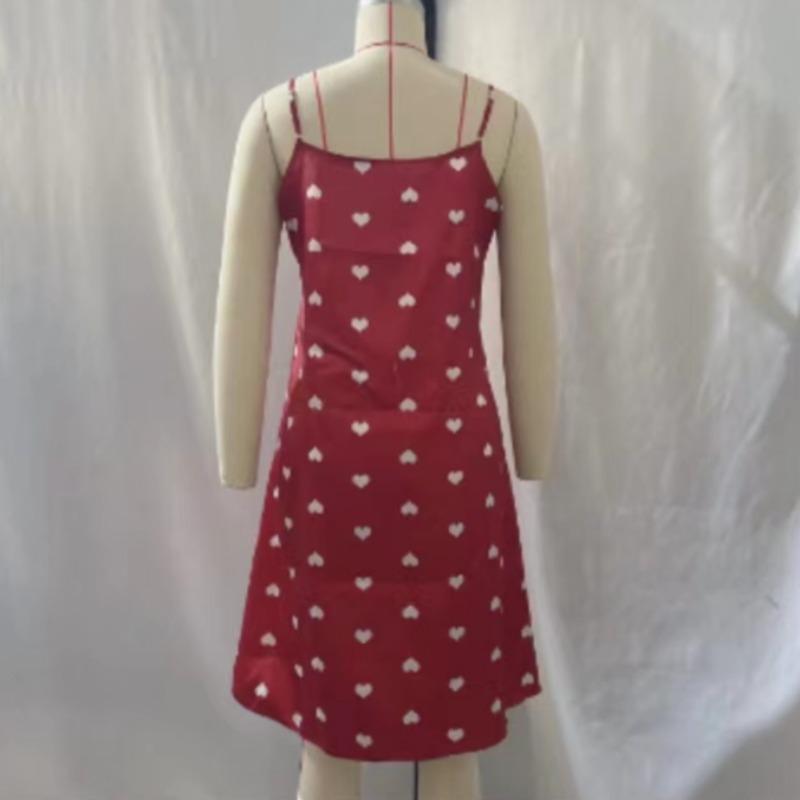 Women Sexy Ice Silky Pajamas Nightgowns Nightdress Slip Skirt Red Black Low Cut Comfortable Casual Summer