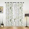 Watercolor Painting Flowers Leaves White Curtains for Bedroom Living Room Drapes Kitchen Children Window Curtain Home Decor