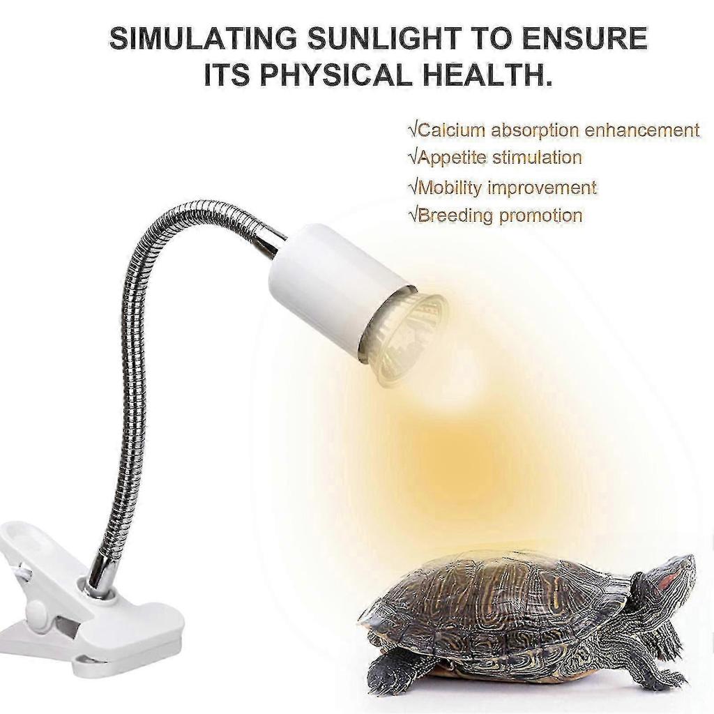 75w Reptile Heat Lamp Tortoise Heat Lamp Basking Lamp Heater Adjustable With Clip For Reptiles Lizard Turtle Aquarium Bulb Included Black Black Eu 75w