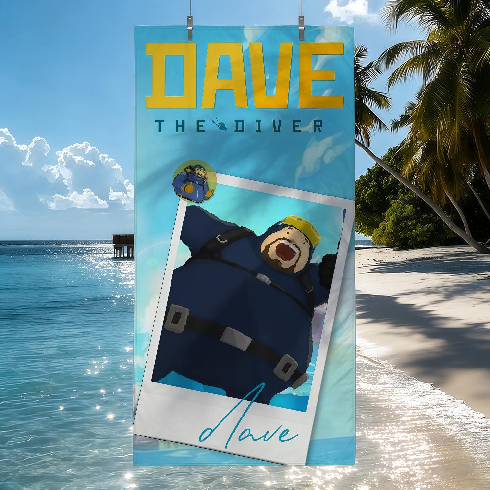 D-DAVE THE D-DIVER Летнее Игровое Полотенце Быстросохнущие Пляжные Полотенца Подходят Для Бассейнов, Кемпинга, Йоги И Тренажерного Зала