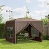 3x3(m) Pop-Up Gazebo, with Curtain Walls and Windows, Coffee