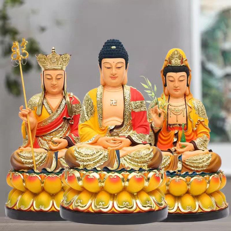 Цветная одежда из смолы Будды Шакьямуни, Целителя, Домашнего Будды Санбао, Статуя Будды весом 5 кг